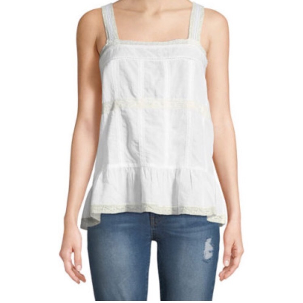 Zadig & Voltaire Teacup Tank w/ Lace Trim